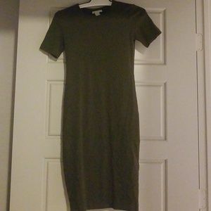 SOLD H&M Olive stretch bodycon dress